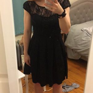 Little Black Lace Top Dress